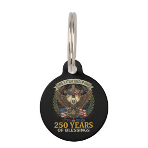 Placa Para Mascotas Una Nación Bajo Dios 250 Años