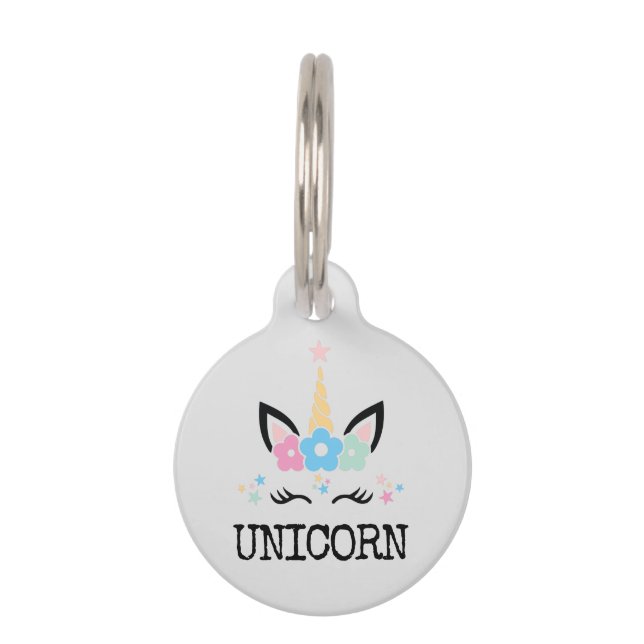 Placa Para Mascotas Unicornio (Anverso)