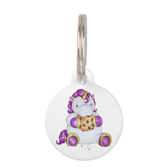 Placa Para Mascotas Unicornio de la galleta (Anverso)