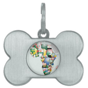 Placa Para Mascotas Unidad en la diversidad: colección de banderas de