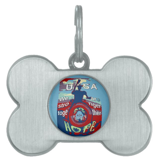 Placa Para Mascotas Unidos en la esperanza: Más fuerte juntos - Impres (Frente)