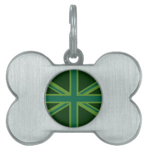 Placa Para Mascotas Unión Verde verde azulada del Reino Unido Jack Dec