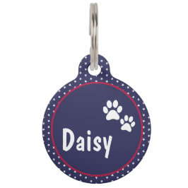 Placa Para Mascotas USA Patriotic Paw