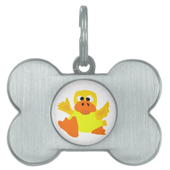 Placa Para Mascotas UU- dibujo animado divertido del arte de Bigfoot (Frente)