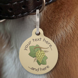 Placa Para Mascotas Uvas Blancas