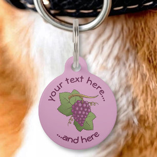 Placa Para Mascotas Uvas Rojas