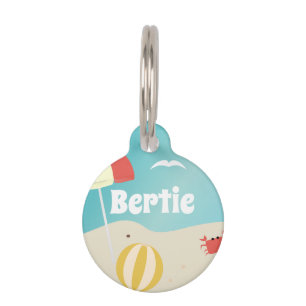Placa Para Mascotas Vacaciones costeras de verano personalizadas