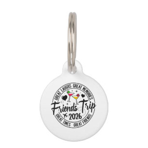 Placa Para Mascotas Vacaciones de viaje 2026 Grupo coincidente de amig