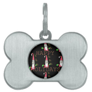 Placa Para Mascotas Vacaciones especiales felices Ho Ho Ho Ho Ink Sket