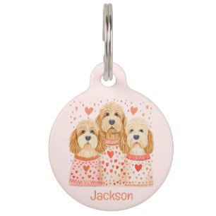 Placa Para Mascotas Valentine Goldendoodle Dogs