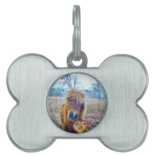 Placa Para Mascotas Valentine Heart Horse