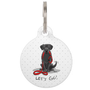 Placa Para Mascotas ¡Vamos! Black Lab Labrador Retriever