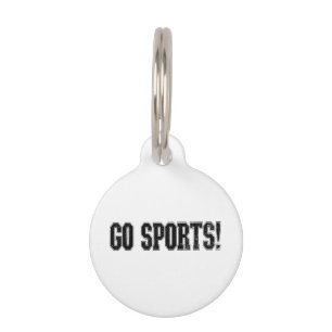 Placa Para Mascotas ¡Vamos Deportes! Divertido Vintage Deportes Fanáti