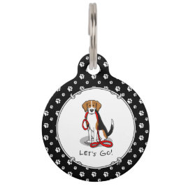 Placa Para Mascotas ¡Vamos! (paseo) Perro Beagle (tricolor 3) Cute