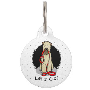 Placa Para Mascotas ¡Vamos! Walk Wheaten Terrier Dog (trigo 1b2)