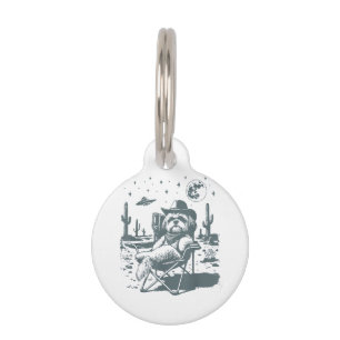 Placa Para Mascotas Vaqueros OVNI Western