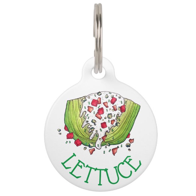 Placa Para Mascotas Veggie Iceberg Lettuce Wedge Ensalada Alimentos (Anverso)