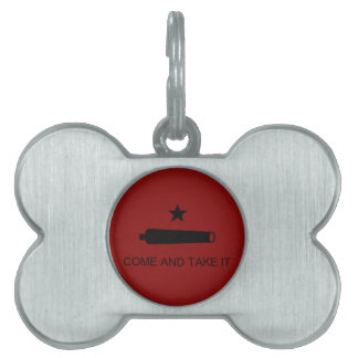 Placa Para Mascotas ¡Ven y Tómala! Bandera de batalla del estado de Te