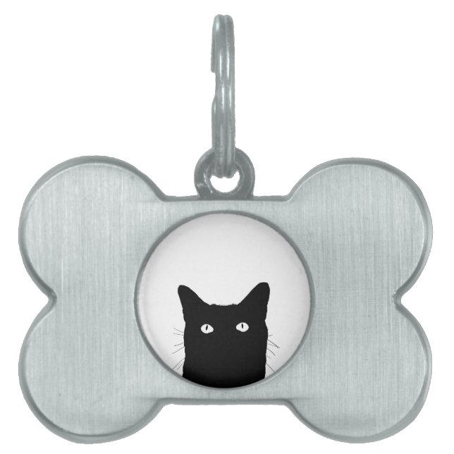 Placa Para Mascotas Veo un clic de gato para seleccionar la opción de  (Frente)