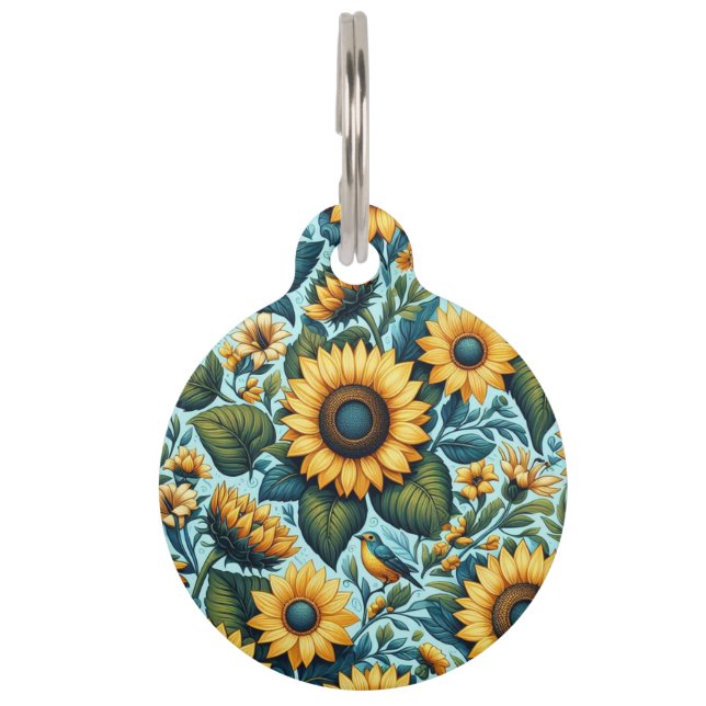 Placa Para Mascotas Verano/girasol/ave (Anverso)