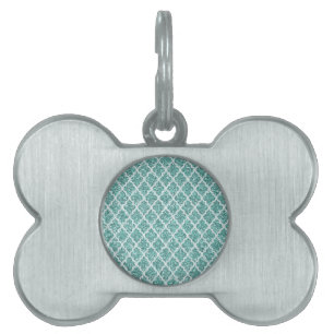 Placa Para Mascotas Verde azulado espumoso