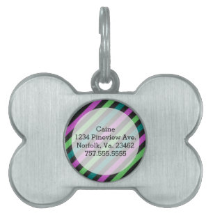 Placa Para Mascotas Verde azulado, verde animo, Purpurina rosado calie