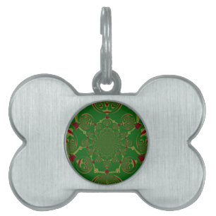 Placa Para Mascotas Verde vintage