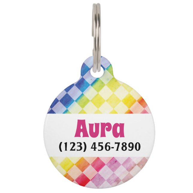Placa Para Mascotas Verificadores del arco iris (Anverso)