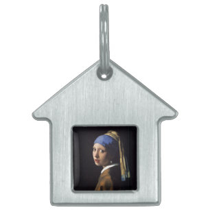 Placa Para Mascotas Vermeer Chica Pearl Earring Masterpiece Pintura