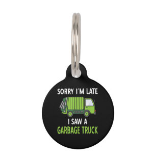 Placa Para Mascotas Vi un camión de basura reciclando basura