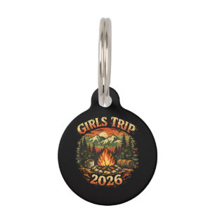 Placa Para Mascotas Viaje de chicas Aventura de acampada 2026