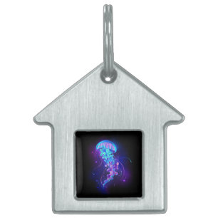Placa Para Mascotas Vibrante color Glustre medusas