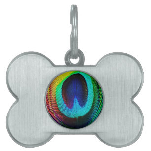 Placa Para Mascotas Vibrante Feather Peacock