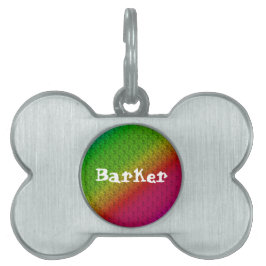 Placa Para Mascotas Vibrante floral Gradiente de arcoiris diagonal Aña