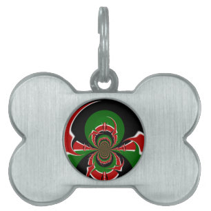Placa Para Mascotas Vibrante patrón de bandera keniana: Un arte podero