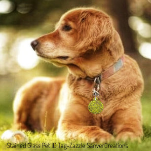 Placa Para Mascotas Vidrio manchado