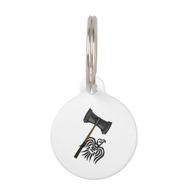 Placa Para Mascotas Viking War Hammer Thor (Anverso)