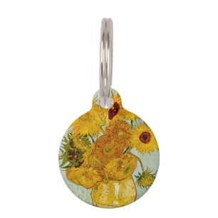 Placa Para Mascotas Vincent Van Gogh 12 Girasoles Impresionista