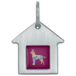 Placa Para Mascotas Vino de la Casa del Perro de Patrón