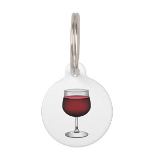 Placa Para Mascotas Vino Rojo - Emoji