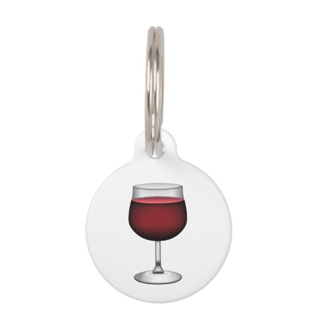 Placa Para Mascotas Vino Rojo - Emoji (Reverso)
