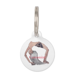 Placa Para Mascotas Vintage Backbend Yoga Pose Thunder_Cove