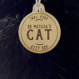Placa Para Mascotas Vintage Dr Kitty Nombre Dirección Funny ID Mascota