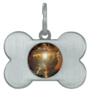Placa Para Mascotas Vintage Golden Tea Pot Wall Art & Print