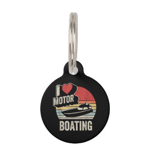 Placa Para Mascotas Vintage Retro Me Encanta El Motor De Botes Diverti