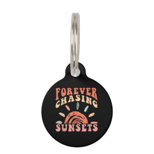 Placa Para Mascotas Vintage retro para siempre persiguiendo vacaciones