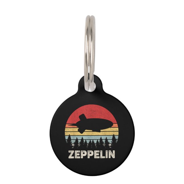 Placa Para Mascotas Vintage Retro Zeppelin Shirt Dirigible (Anverso)