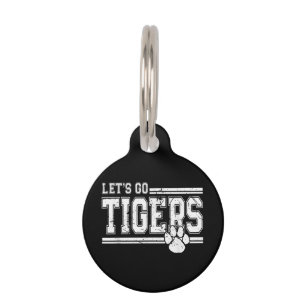 Placa Para Mascotas Vintage Tigers School Sports Name Retro