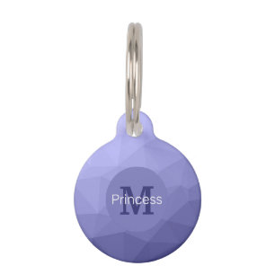 Placa Para Mascotas Violeta azul malla patrón ombre Monograma