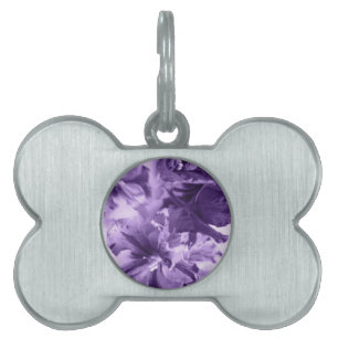 Placa Para Mascotas Violetas monocromas